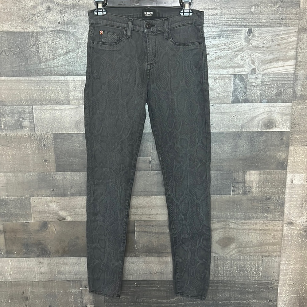 Gray Snake Print Hudson Skinny Jeans